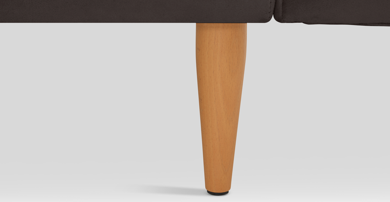 Klem Slim 2-Seater Sofa Wooden Leg - Velvet