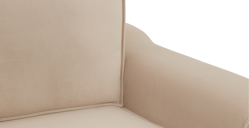 Klem 3-Sitzer Sofa Zylindrisch Holzbein - Samt