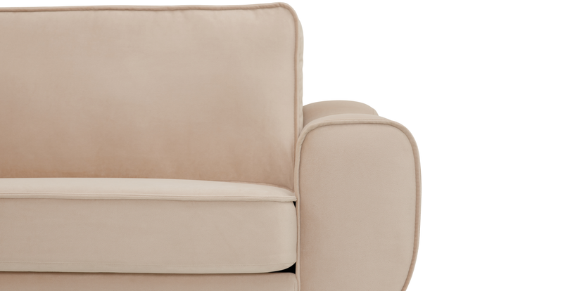 Klem 3-Sitzer Sofa Zylindrisch Holzbein - Samt