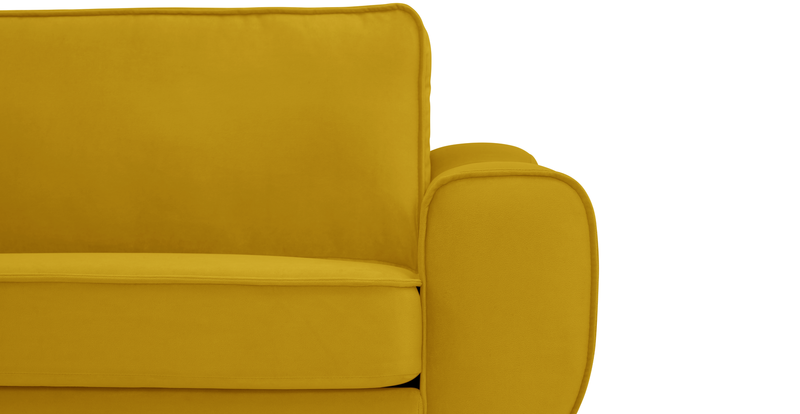 Klem 3-Sitzer Sofa Zylindrisch Holzbein - Samt