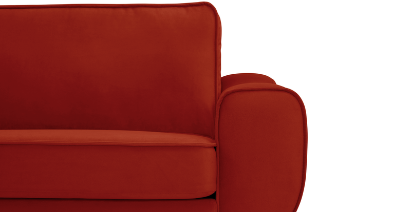 Klem 3-Sitzer Sofa Zylindrisch Holzbein - Samt