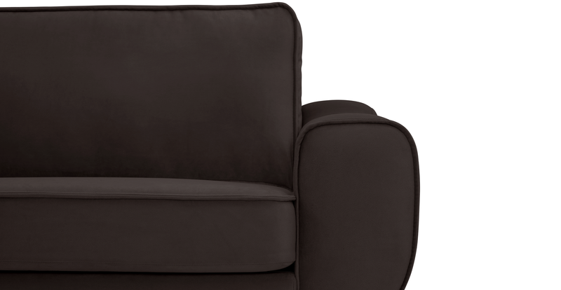 Klem 3-Sitzer Sofa Zylindrisch Holzbein - Samt