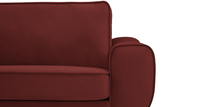 Klem 3-Sitzer Sofa Zylindrisch Holzbein - Samt