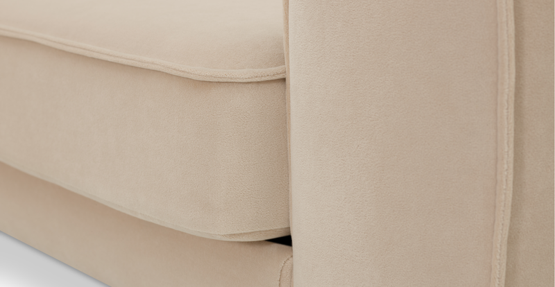Klem 3-Sitzer Sofa Zylindrisch Holzbein - Samt
