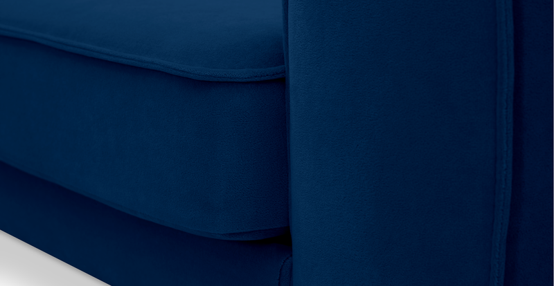 Klem 3-Sitzer Sofa Zylindrisch Holzbein - Samt