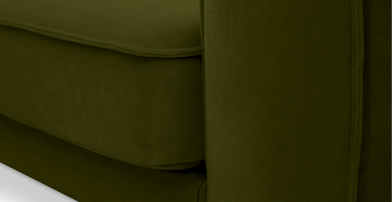 Klem 3-Sitzer Sofa Zylindrisch Holzbein - Samt