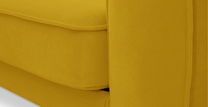 Klem 3-Sitzer Sofa Zylindrisch Holzbein - Samt