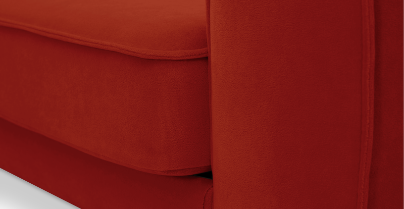 Klem 3-Sitzer Sofa Zylindrisch Holzbein - Samt