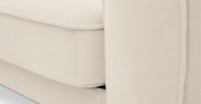 Klem 3-Sitzer Sofa Zylindrisch Holzbein - Samt
