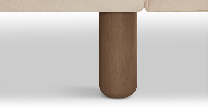 Klem Slim 3-Sitzer Sofa Zylindrisch Holzbein - Samt