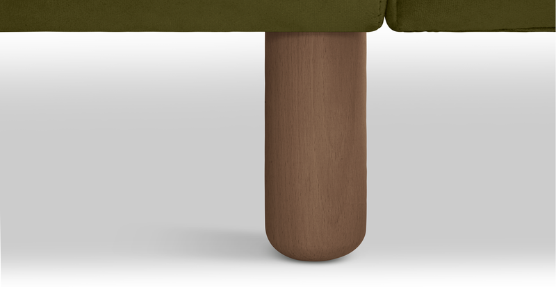 Klem 3-Sitzer Sofa Zylindrisch Holzbein - Samt