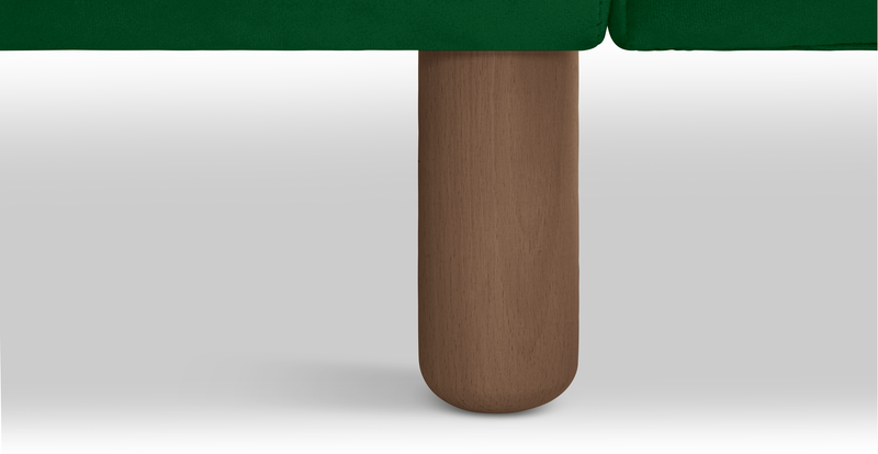 Klem Slim 3-Sitzer Sofa Zylindrisch Holzbein - Samt