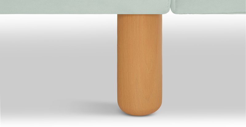 Klem Slim 3-Sitzer Sofa Zylindrisch Holzbein - Samt