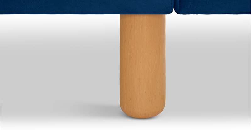 Klem Slim 3-Sitzer Sofa Zylindrisch Holzbein - Samt