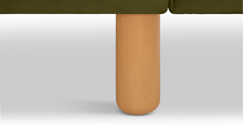 Klem 3-Sitzer Sofa Zylindrisch Holzbein - Samt