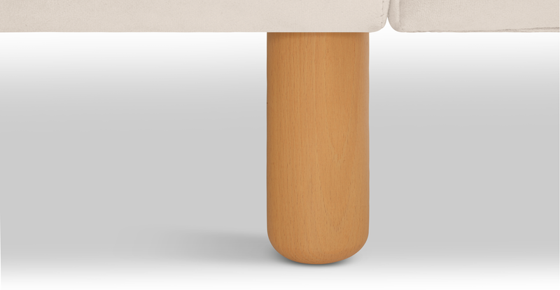 Klem 3-Sitzer Sofa Zylindrisch Holzbein - Samt