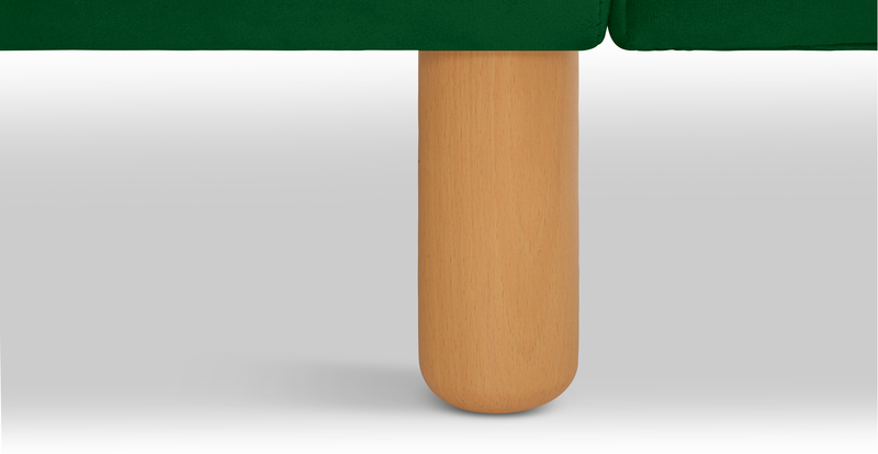 Klem Slim 3-Sitzer Sofa Zylindrisch Holzbein - Samt