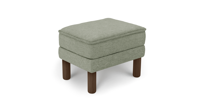 Klem Ottoman Small cylindrical wooden leg - performance fabric