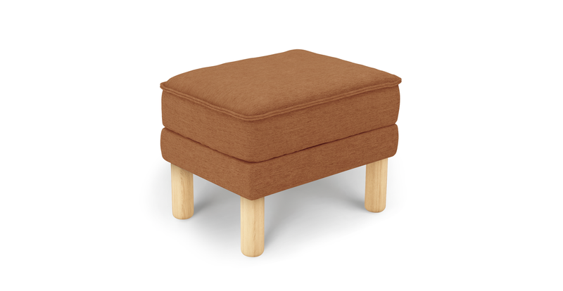 Klem Ottoman Small cylindrical wooden leg - performance fabric