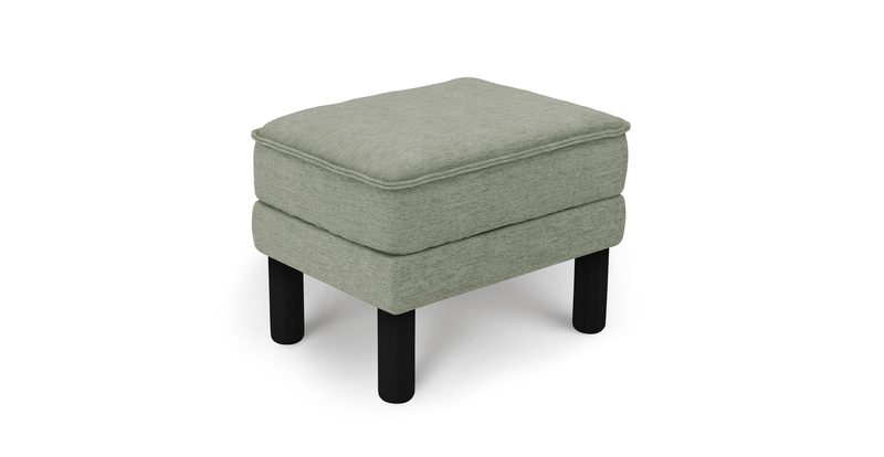 Klem Ottoman Small cylindrical wooden leg - performance fabric
