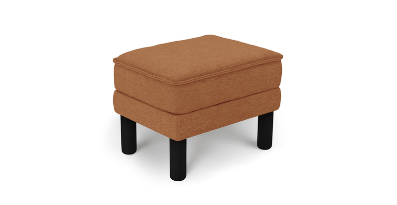 Klem Ottoman Small cylindrical wooden leg - performance fabric