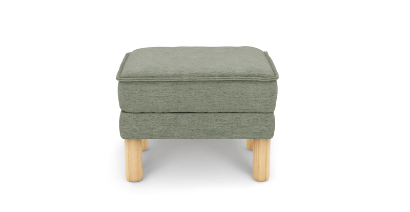 Klem Ottoman Small cylindrical wooden leg - performance fabric