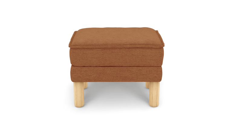 Klem Ottoman Small cylindrical wooden leg - performance fabric