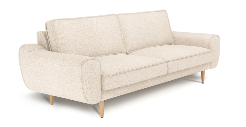 Klem 3-Seater Sofa Wooden Leg - Bouclé