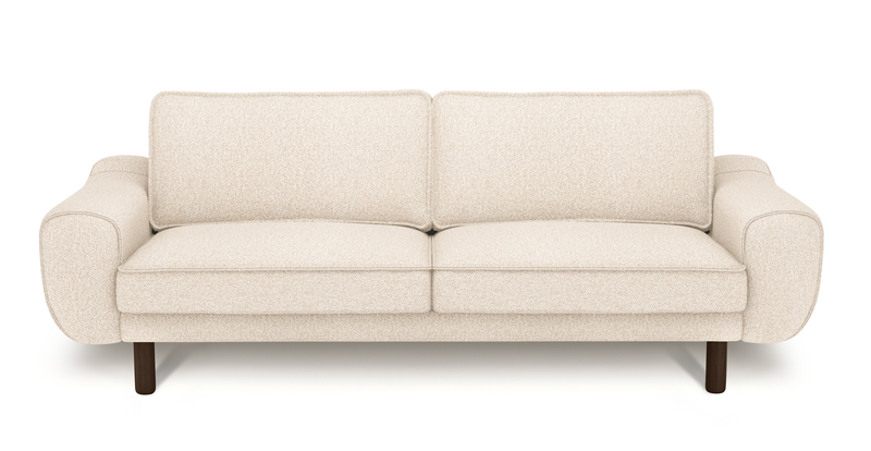 Klem 3-Seater Sofa Cylindrical Wooden Leg - Bouclé