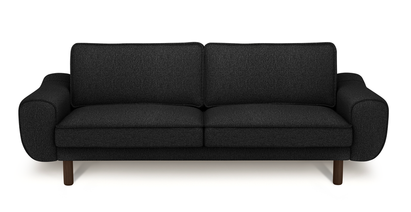 Klem 3-Seater Sofa Cylindrical Wooden Leg - Bouclé