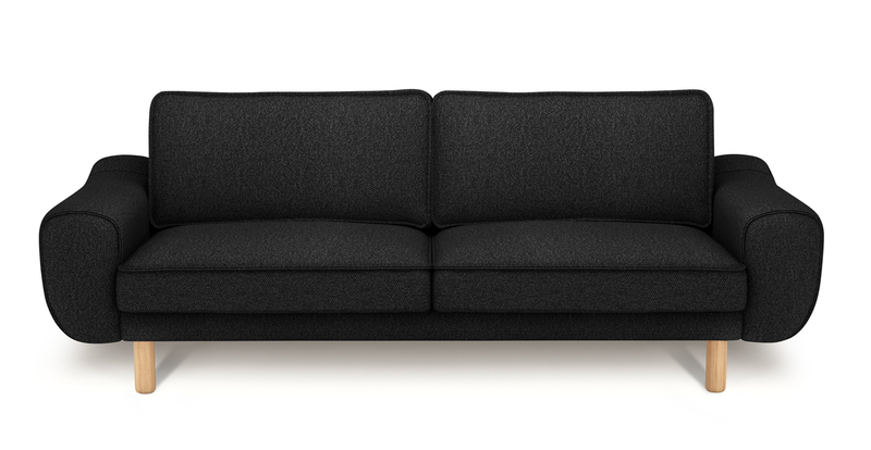 Klem 3-Seater Sofa Cylindrical Wooden Leg - Bouclé