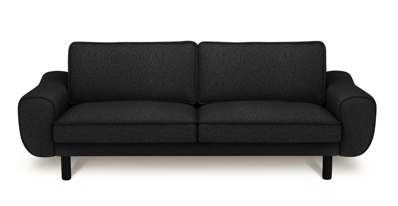 Klem 3-Seater Sofa Cylindrical Wooden Leg - Bouclé