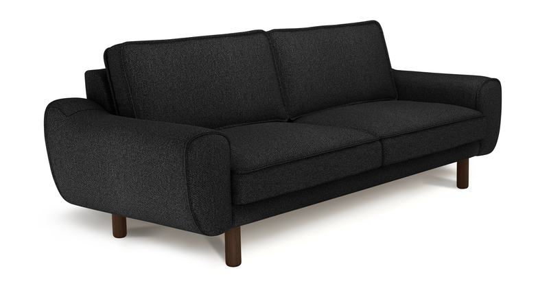 Klem 3-Seater Sofa Cylindrical Wooden Leg - Bouclé