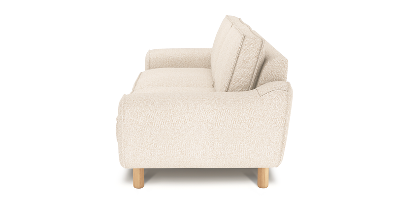 Klem 3-Seater Sofa Cylindrical Wooden Leg - Bouclé