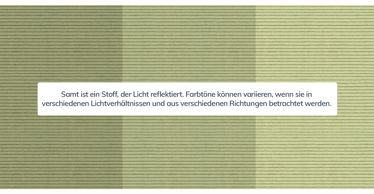 Carle 3-Sitzer Ohne Arm und Hocker - Cord Velours