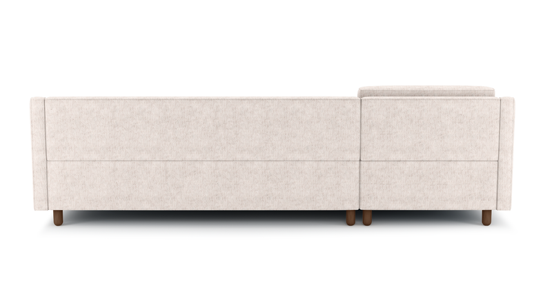 Losa Slim 292 x 166 Corner sofa bed cylindrical wooden leg - natural fabric