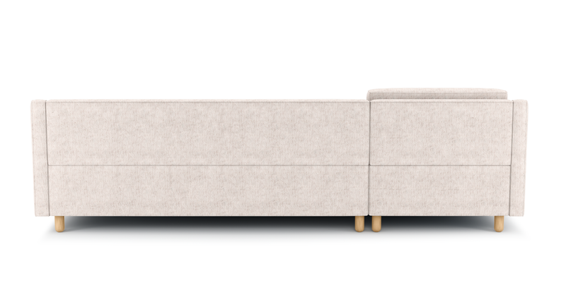 Losa Slim 292 x 166 Corner sofa bed cylindrical wooden leg - natural fabric