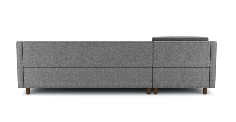 Losa Slim 292 x 166 Corner sofa bed cylindrical wooden leg - natural fabric