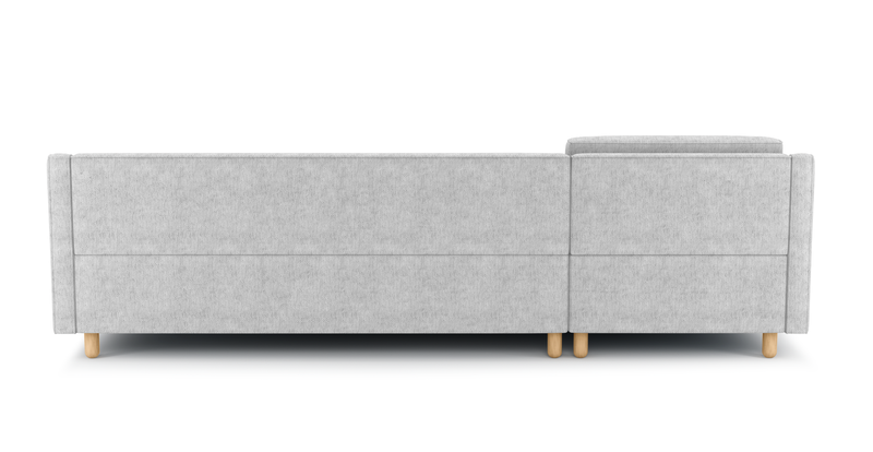 Losa Slim 292 x 166 Corner sofa bed cylindrical wooden leg - natural fabric