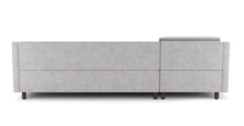 Losa Slim 292 x 166 Corner sofa bed cylindrical wooden leg - Cord velour