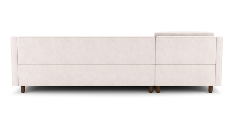 Losa Slim 292 x 166 Corner sofa bed cylindrical wooden leg - velvet