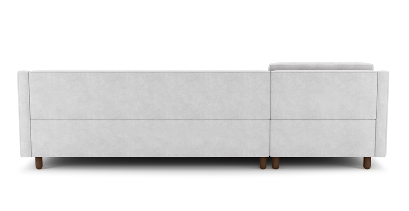 Losa Slim 292 x 166 Corner sofa bed cylindrical wooden leg - velvet