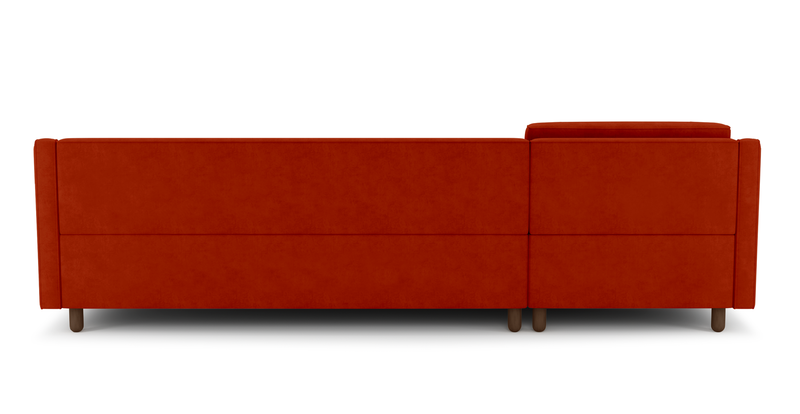 Losa Slim 292 x 166 Corner sofa bed cylindrical wooden leg - velvet