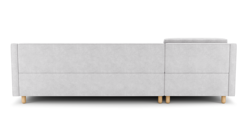 Losa Slim 292 x 166 Corner sofa bed cylindrical wooden leg - velvet