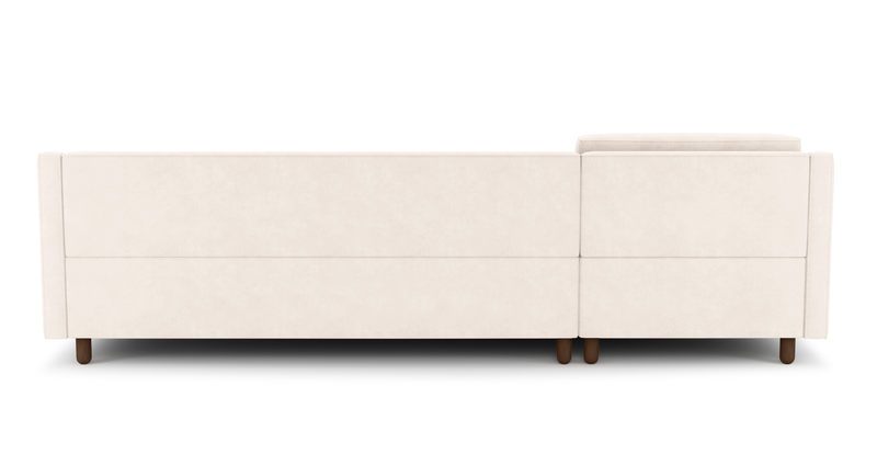 Losa Slim 292 x 166 Corner sofa bed cylindrical wooden leg - velvet