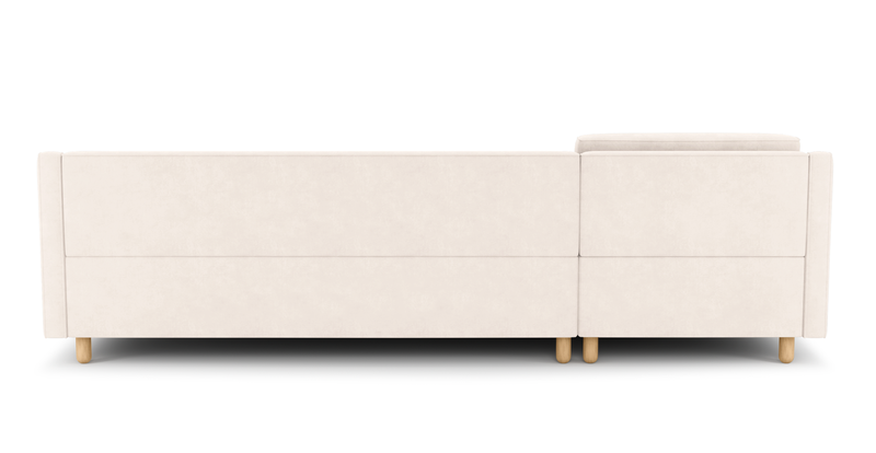 Losa Slim 292 x 166 Corner sofa bed cylindrical wooden leg - velvet