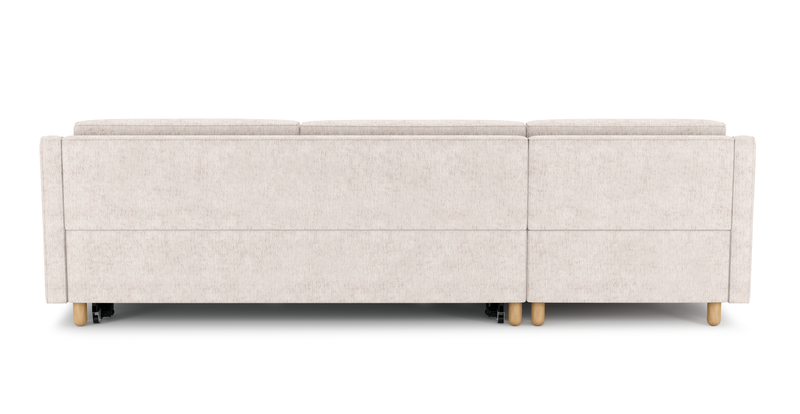 Losa Slim 292 x 166 Corner sofa bed cylindrical wooden leg - natural fabric