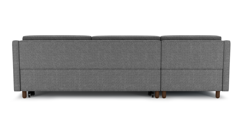 Losa Slim 292 x 166 Corner sofa bed cylindrical wooden leg - natural fabric