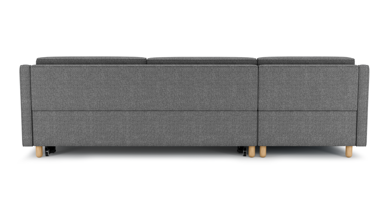 Losa Slim 292 x 166 Corner sofa bed cylindrical wooden leg - natural fabric