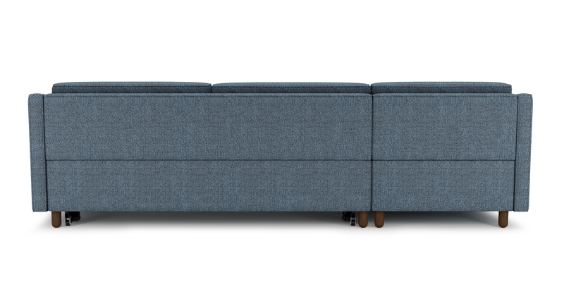 Losa Slim 292 x 166 Corner sofa bed cylindrical wooden leg - natural fabric